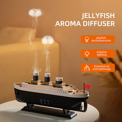 Steamship Diffuser Colorful LED Humidifier